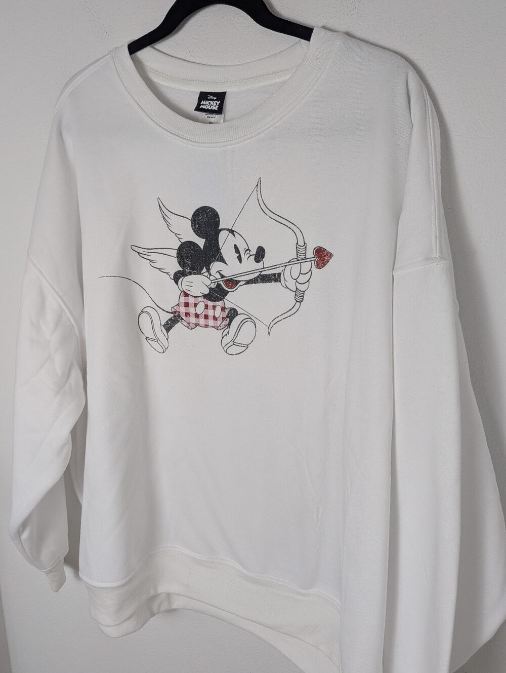 Walt Disney World Women's MICKEY MOUSE Valentine Pullover Sweatshirt White XXL - Picture 6 of 11